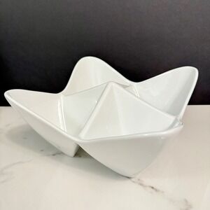 Front of the House Kyoto 36 oz Bright White 4-Compartment Porcelain Bowl 10" NEW